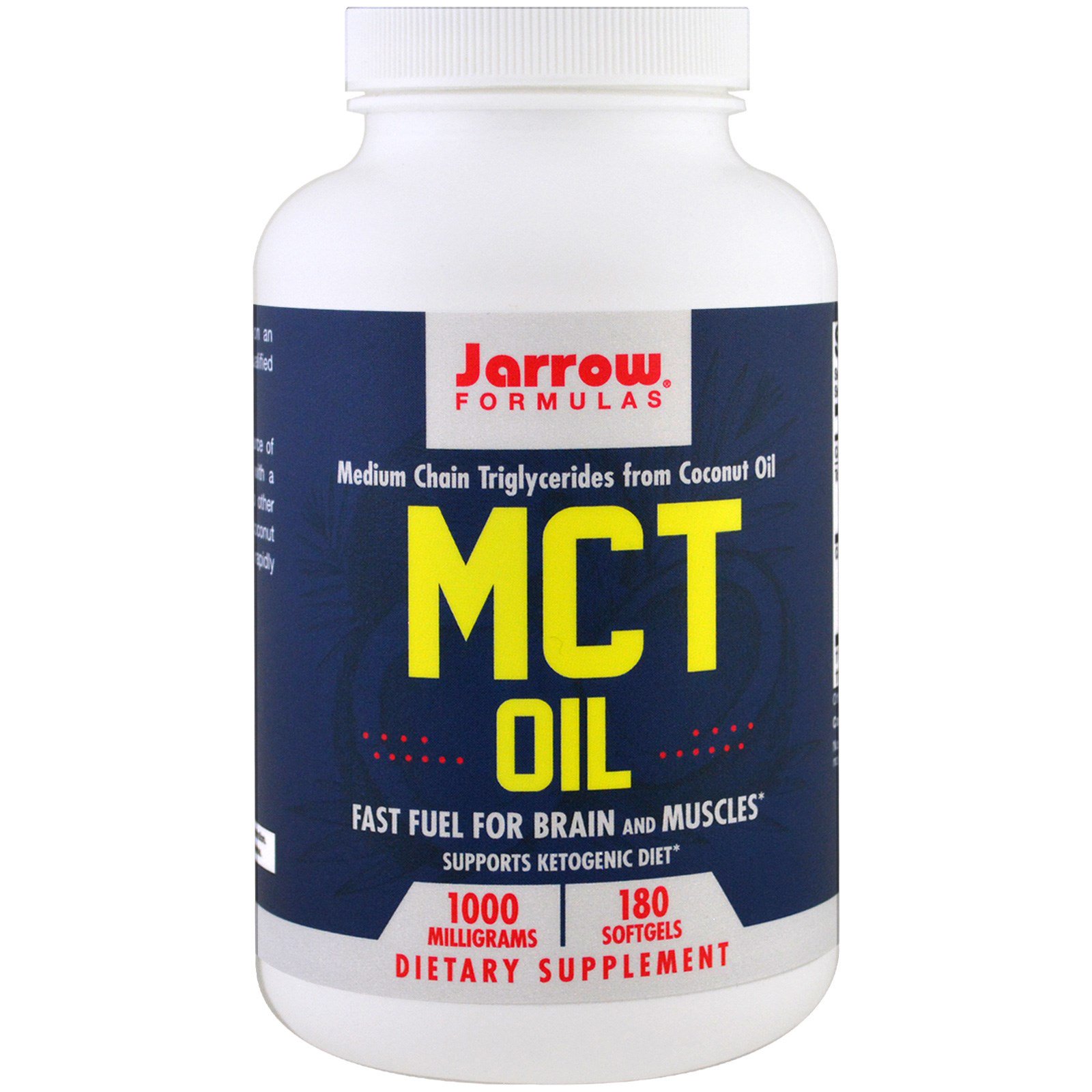 Jarrow Formulas, MCT Oil, 1000 mg, 180 Cápsulas
