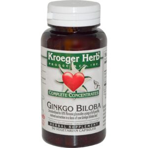 Kroeger Herb Co, Concentrados completos, Ginkgo Biloba, 90 Cápsulas Vegetais