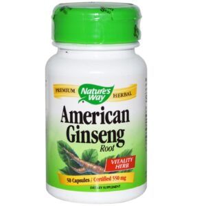Nature's Way, Raiz de Ginseng americano, 550 mg, 50 cápsulas