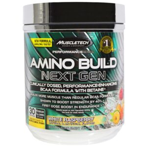 Muscletech, Amino Build, Next Gen BCAA Formula With Betaine, White Raspberry, 9.80 oz (278 g)