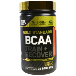 Optimum Nutrition, Padrão Ouro, BCAA, Treino + Recuperação, Batida de Frutas, 9.9 oz (280 g)