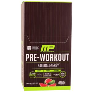 MusclePharm Natural, Pré-treino, energia natural, fatoas de melancia fresca, 12 pacotes, 4,91 oz (139,2 g)