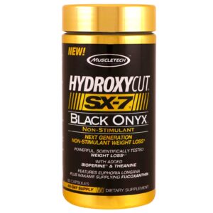 Hydroxycut, Perda de Peso de Ultima Geração Não Estimulantes, SX-7, Ônix Negro, 80 Cápsulas
