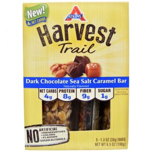 Comprar atkins harvest trail bar, barra de caramelo de sal do mar de chocolate escuro - 5 barras preço no brasil barras energéticas suplemento importado loja 67 online promoção - 21 de março de 2023