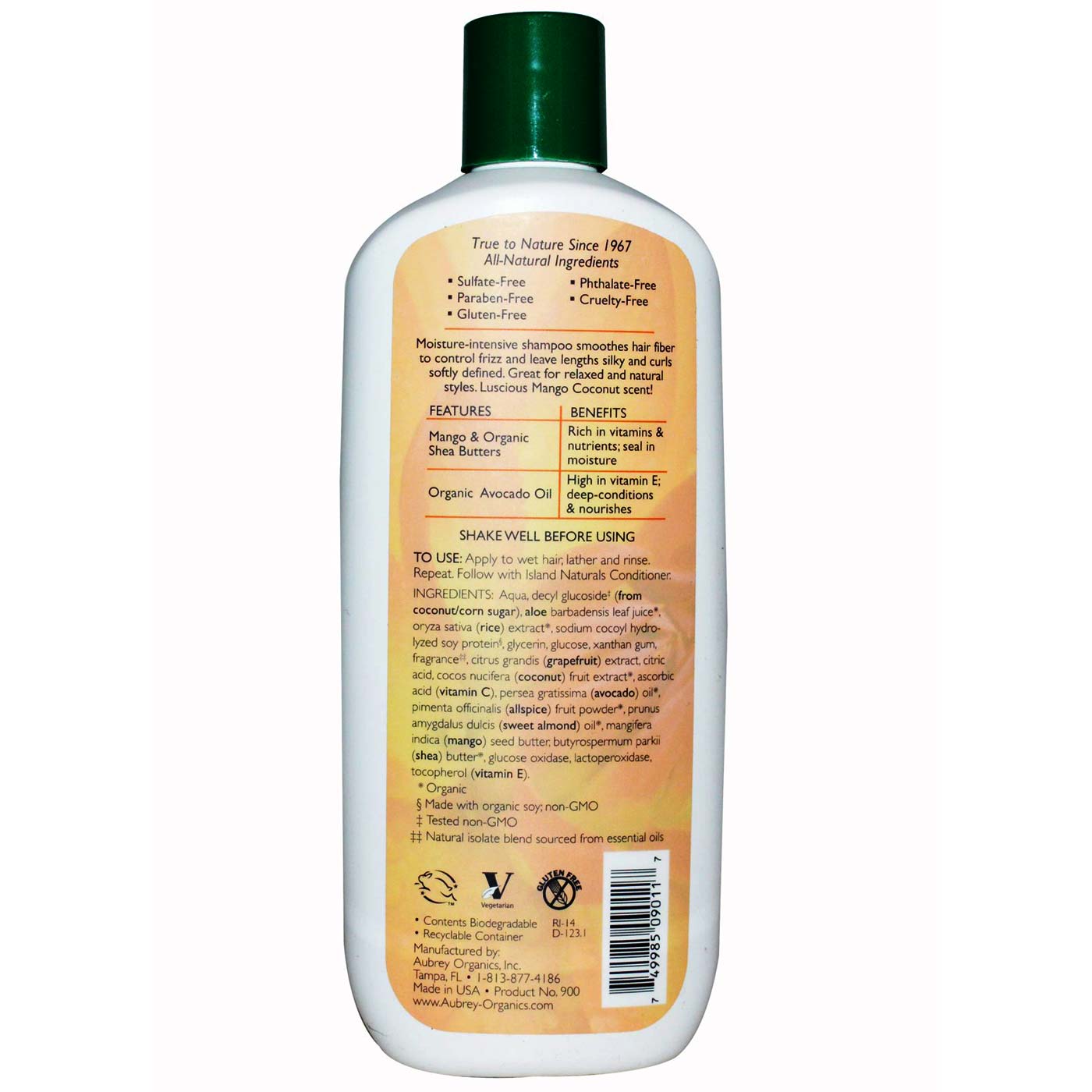 Aubrey Orgânicos Xampu, Reparar - Island Naturals - 11 oz - Imagem 2