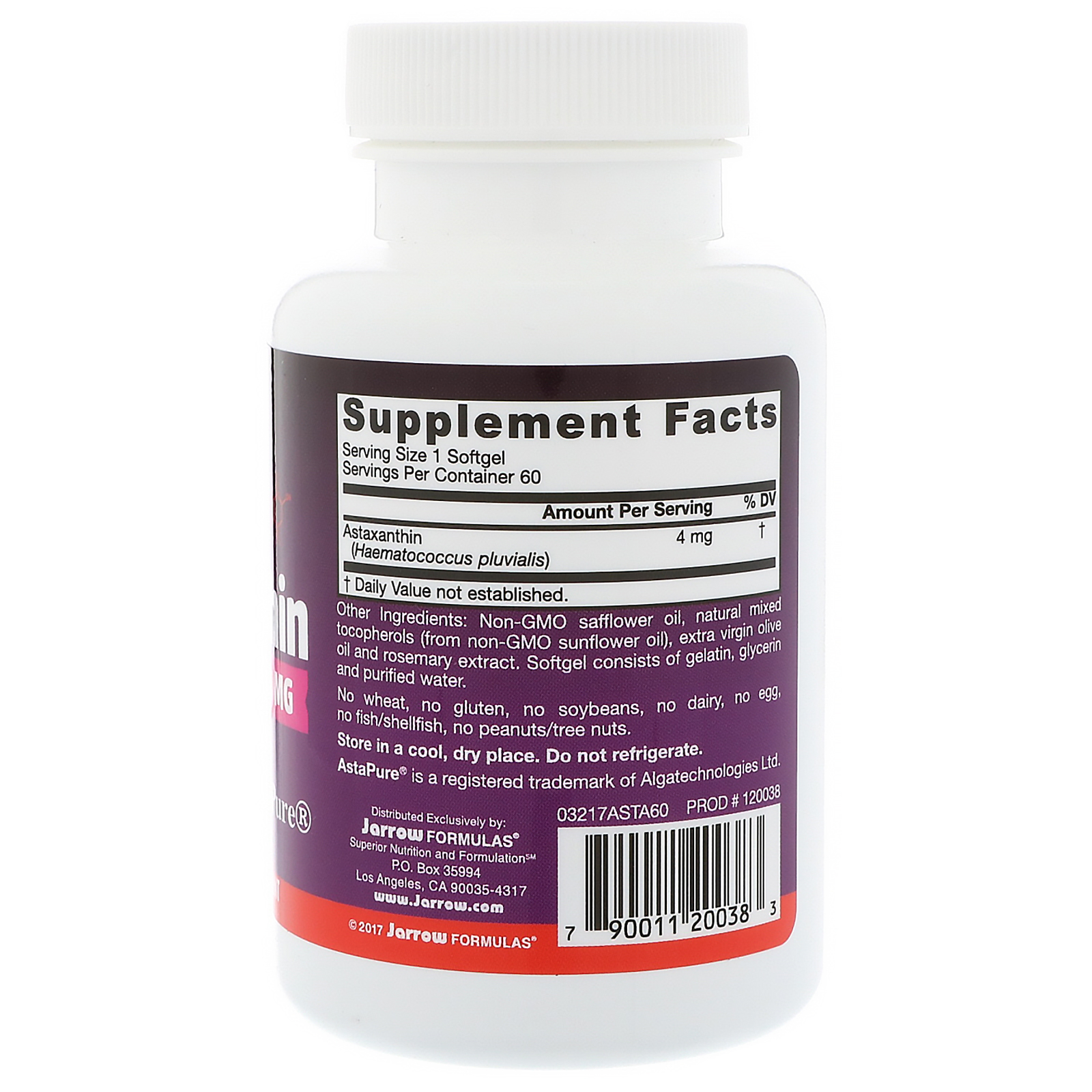 Jarrow Formulas, Astaxantim, 4 mg, 60 Cápsulas - Imagem 2