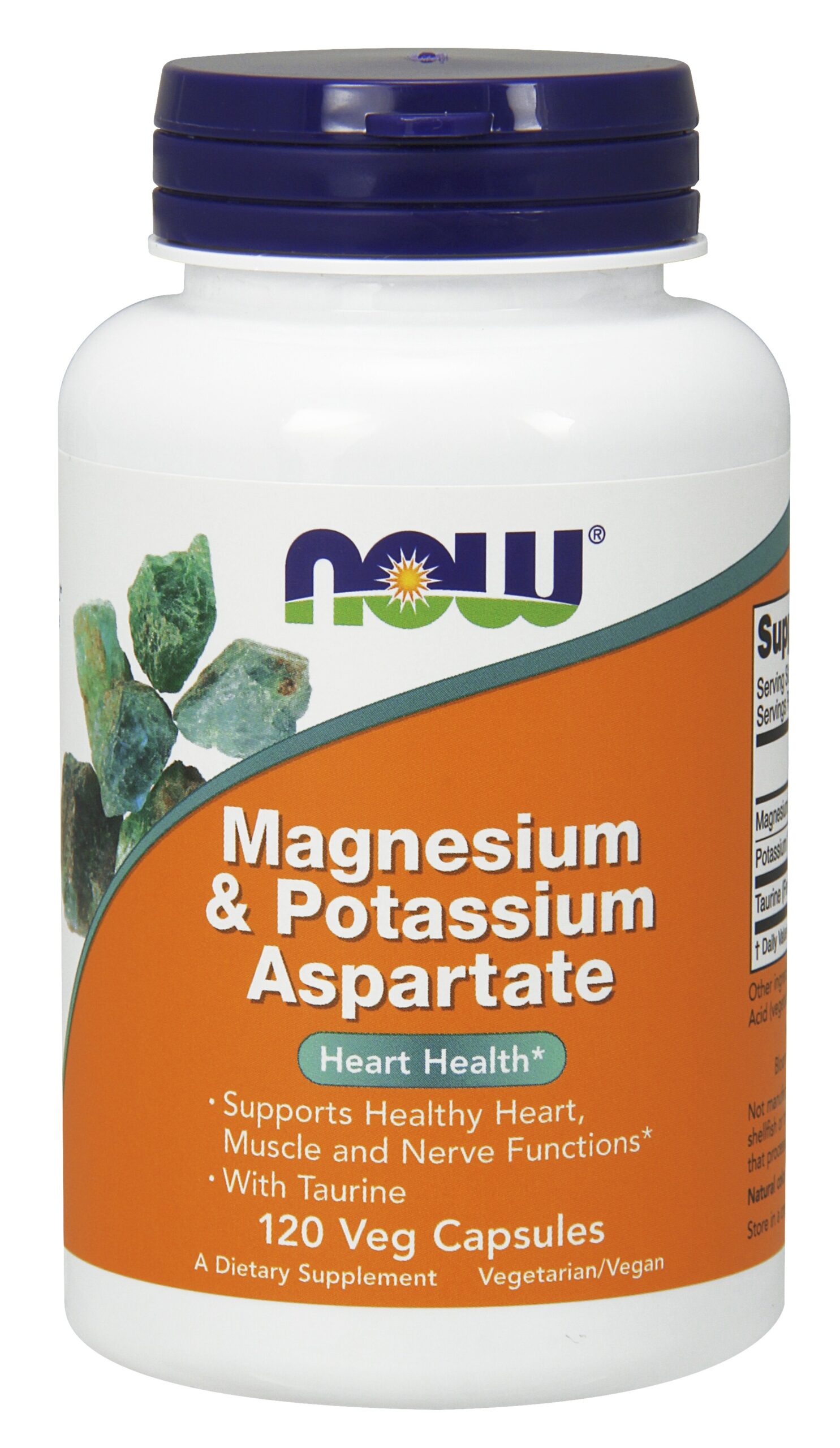 NOW Foods Magnesium & Potassium Aspartate with Taurine - 120 Capsules
