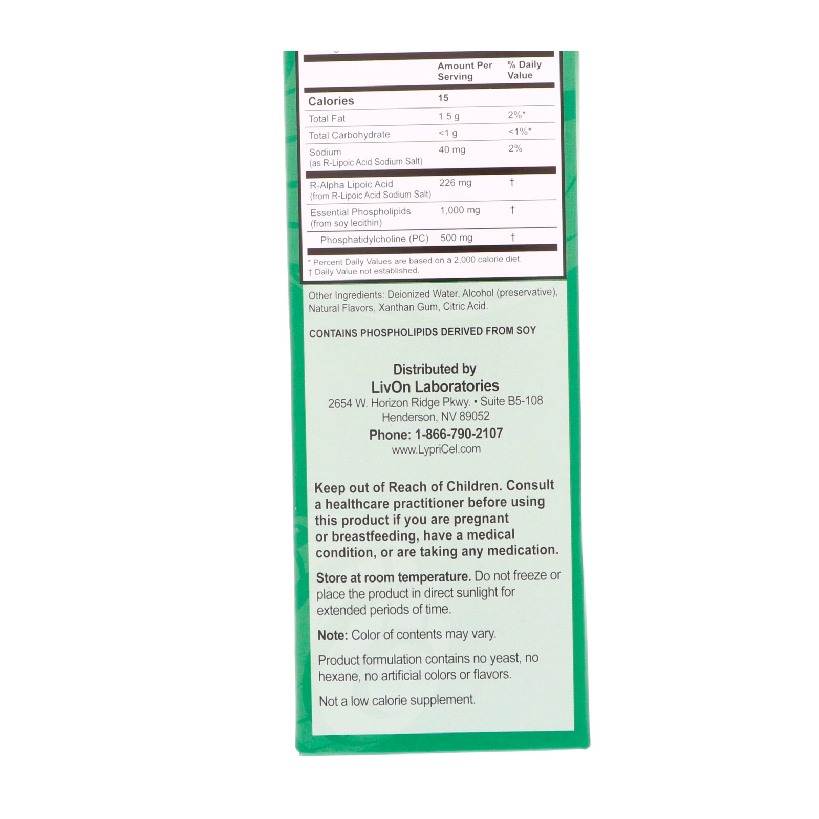 LypriCel, R-ALA Lipossomal, 30 pacotes, 0,2 fl oz (5,7 ml) Cada - Imagem 2