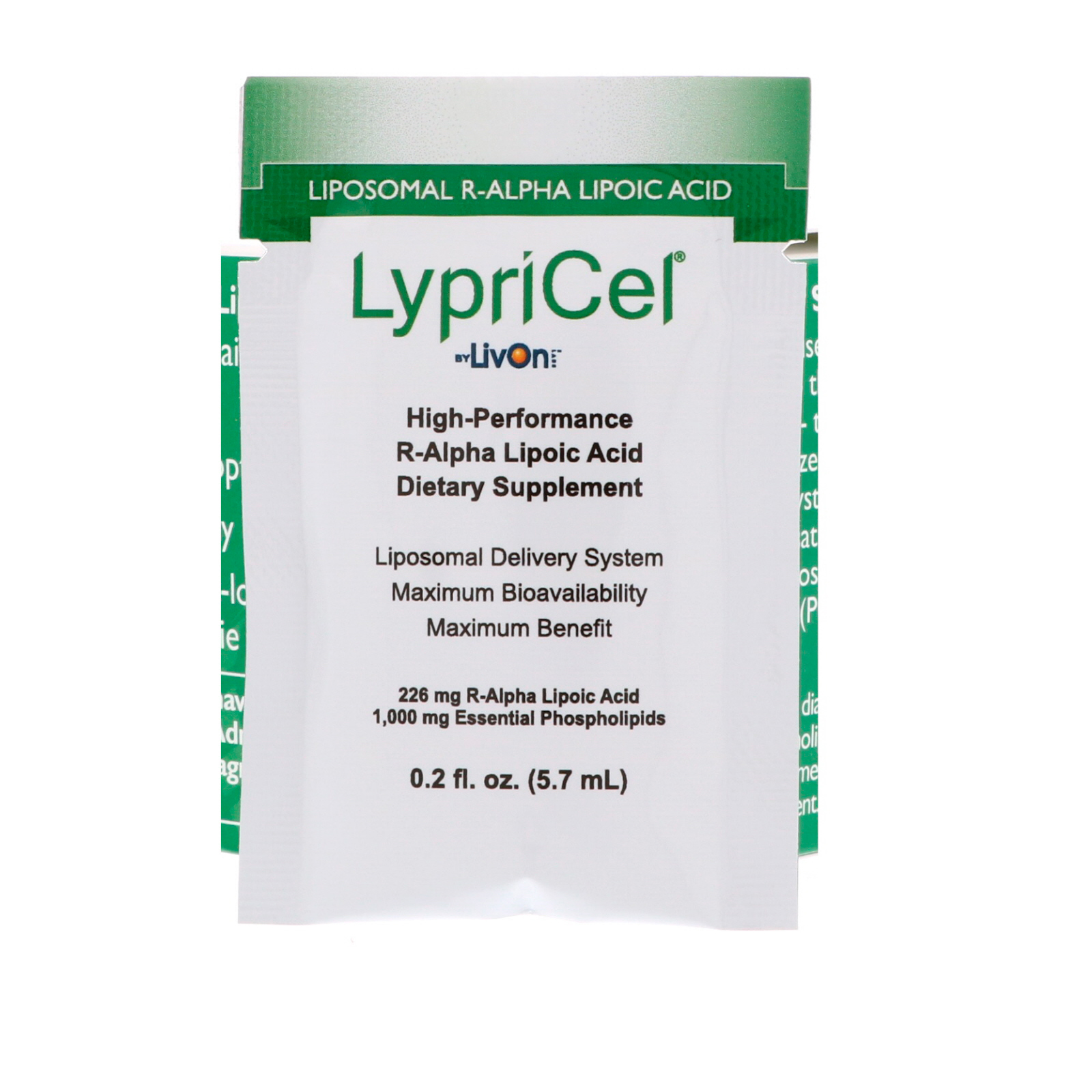 LypriCel, R-ALA Lipossomal, 30 pacotes, 0,2 fl oz (5,7 ml) Cada - Imagem 3
