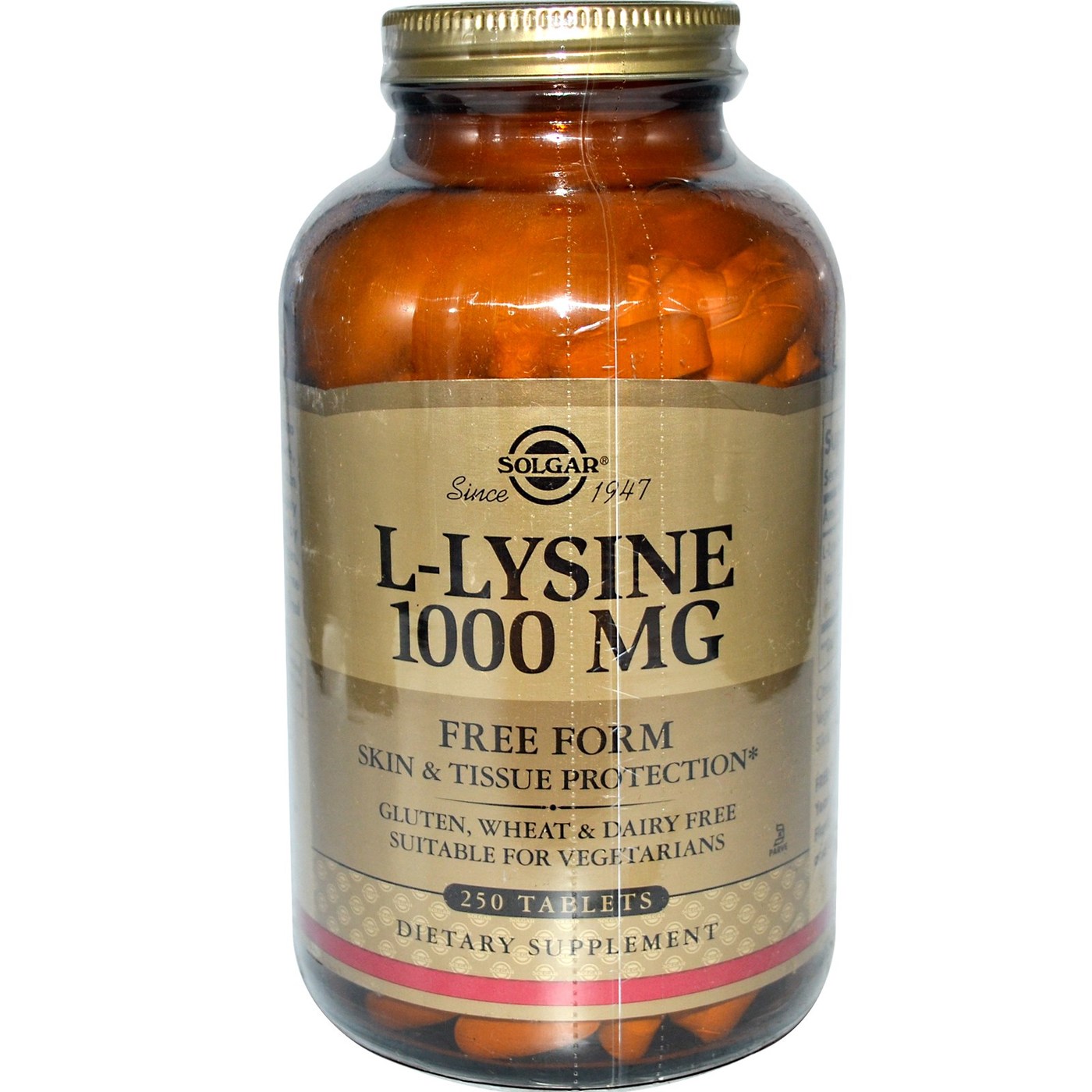 L-Lisina 1000 mg Solgar 250 Tabletes