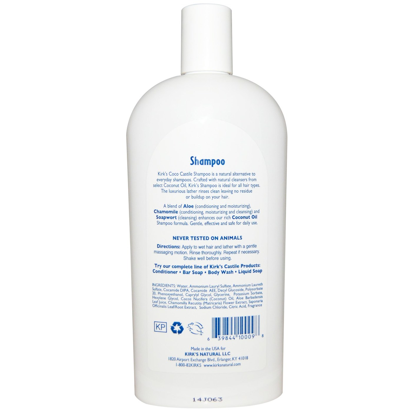 Kirks Natural Products Coco Castela Cabelo Xampu 16 OZ - Imagem 2