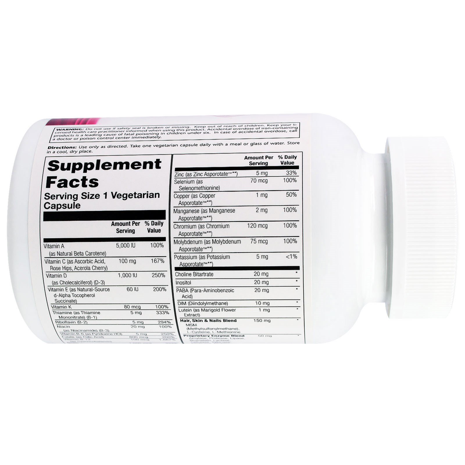 Solaray, Diário, Mulher, Multivitamínico, 90 cápsulas vegetais - Imagem 2