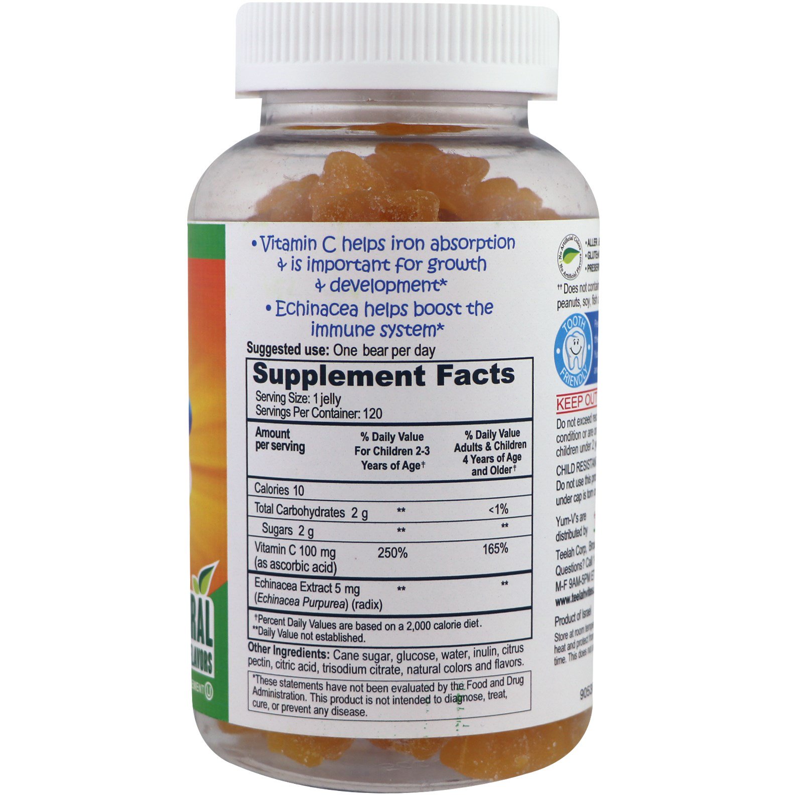 Yum-V's, Gomas de Vitamina C, Sabor Laranja Deliciosa, 120 Gomas - Imagem 2