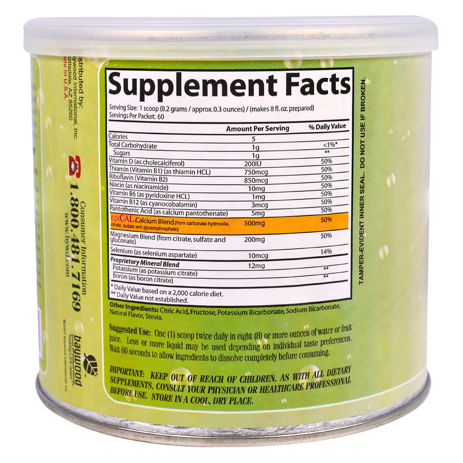 Baywood, Cal-Mag Fizz, Sabor Lima-limão, 17,4 oz (492 g) - Imagem 2