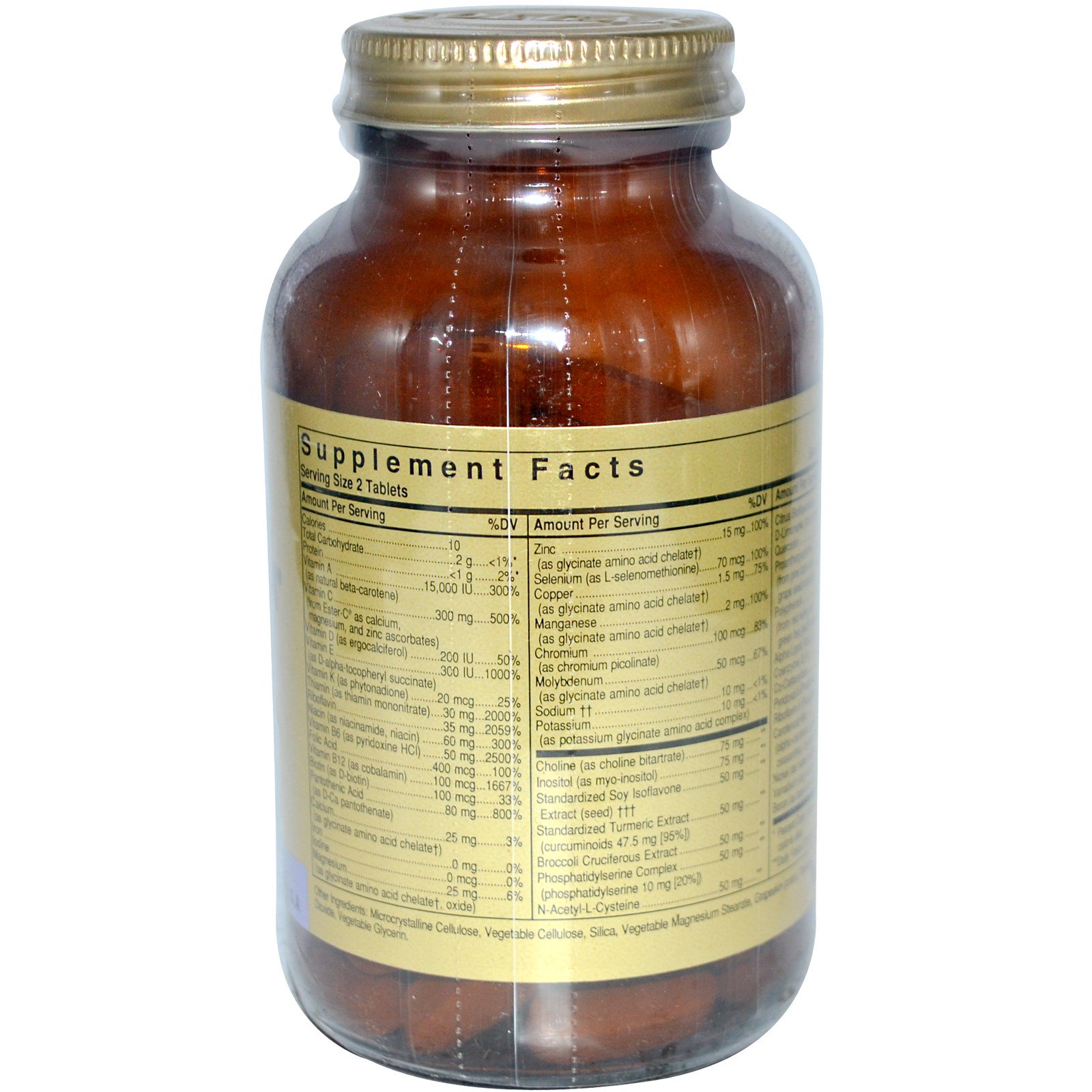 Solgar, Omnium, Fórmula Multivitamínica e Multiminerais, Sem Ferro, 100 Comprimidos - Imagem 2