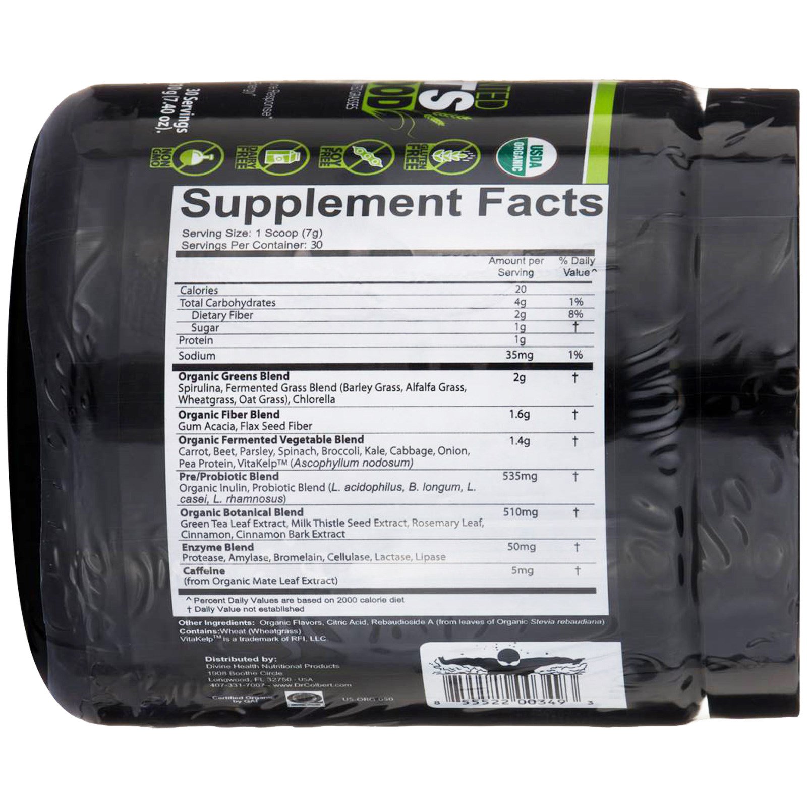 Divine Health, Alimento Supremo esportivo fermentado, Lima-Limão, 7,40 oz (210 g) - Imagem 2