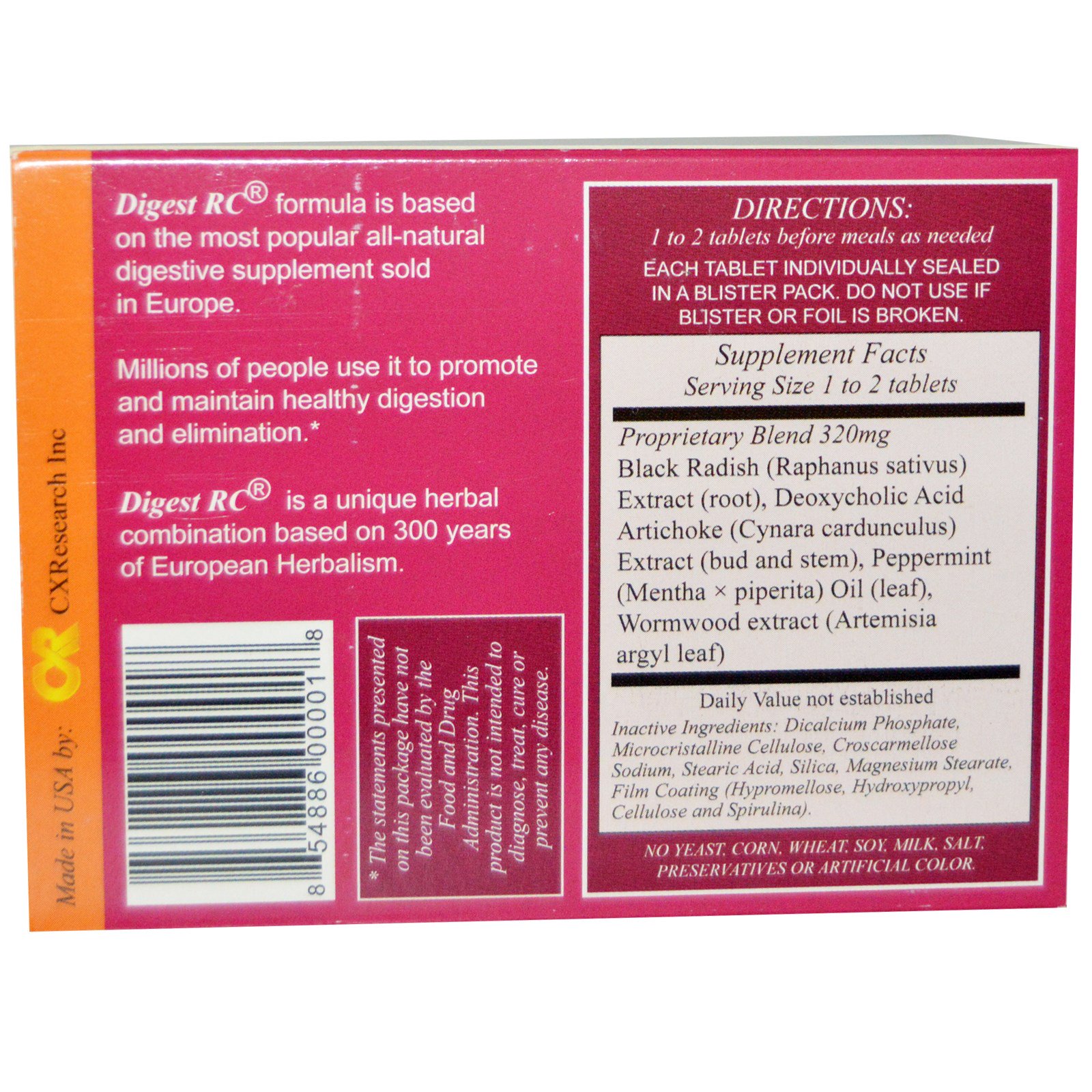 Life Extension, Digest RC, 30 Comprimidos - Imagem 2