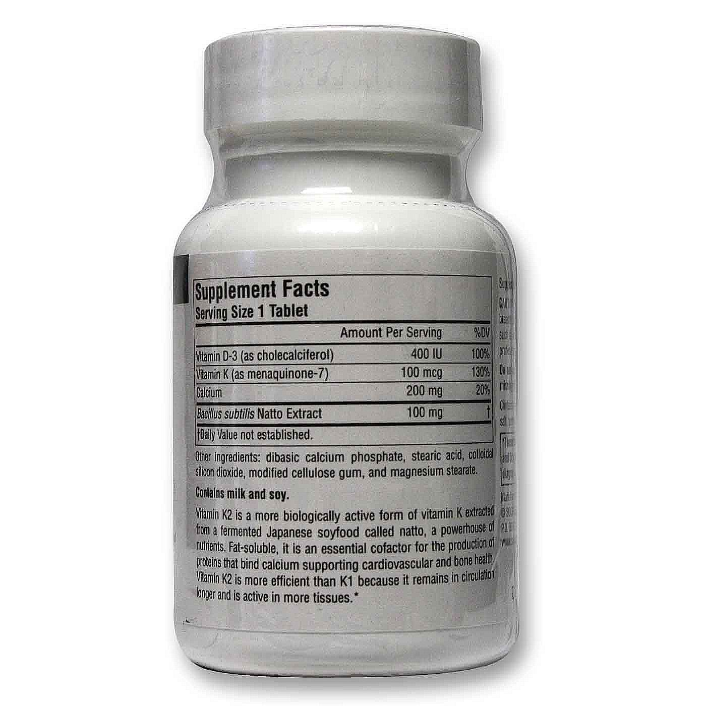 Source Naturals A vitamina K2 30 Tabletes - Imagem 2