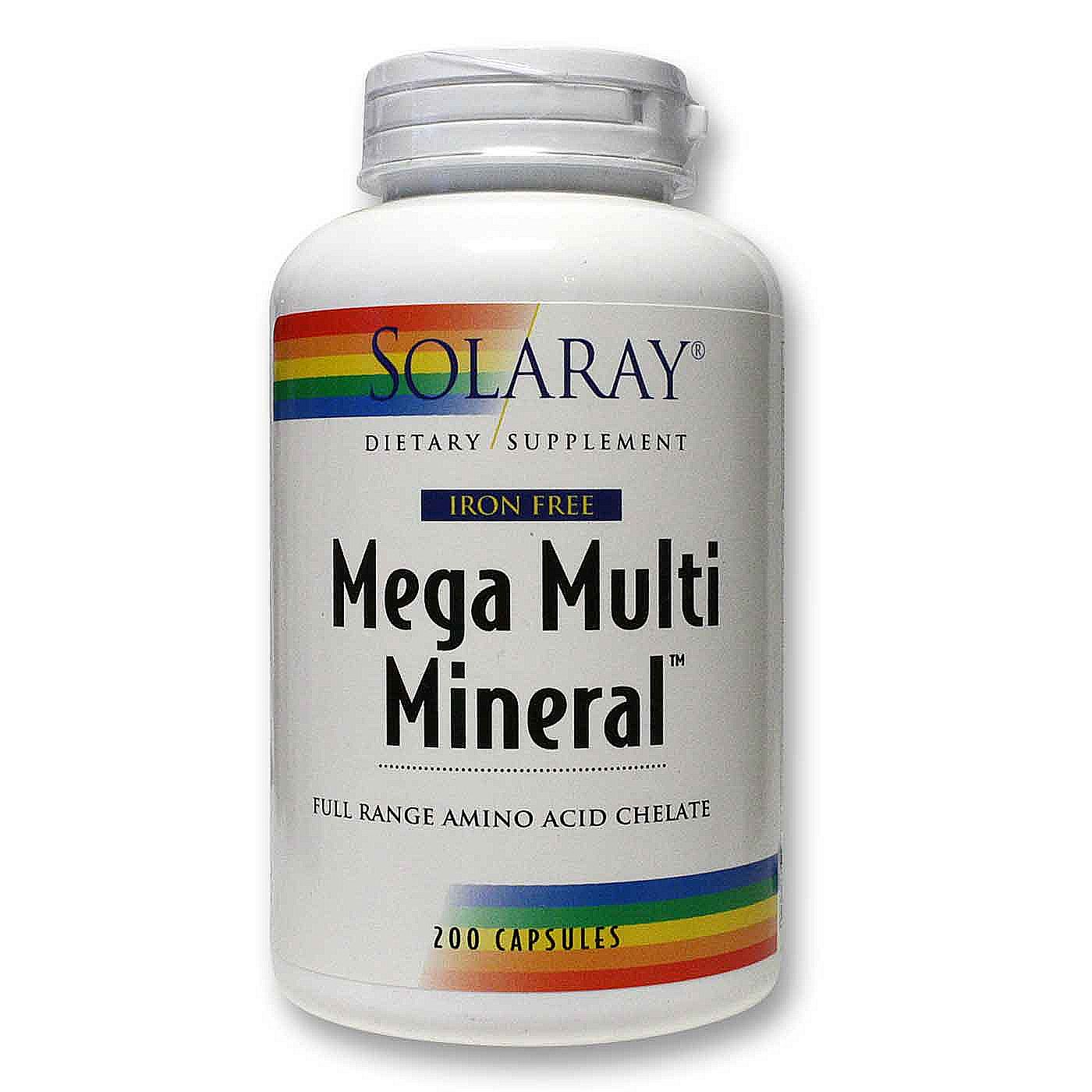 Solaray Mega multi Mineral - ferro livre 200 Cápsulas