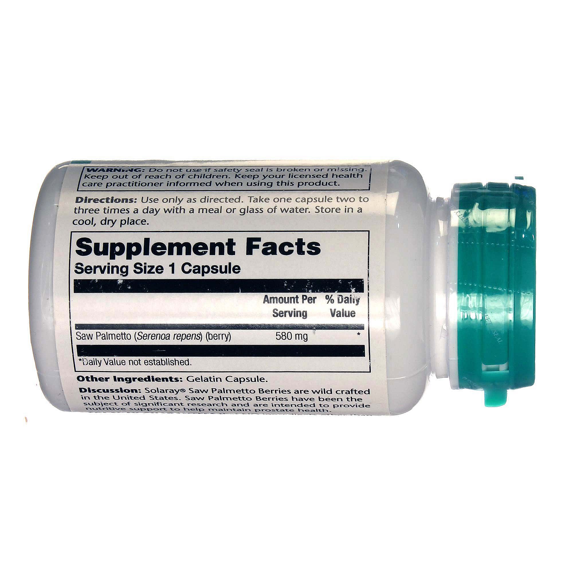 Solaray Saw Palmetto bagas 50 Cápsulas - Imagem 2