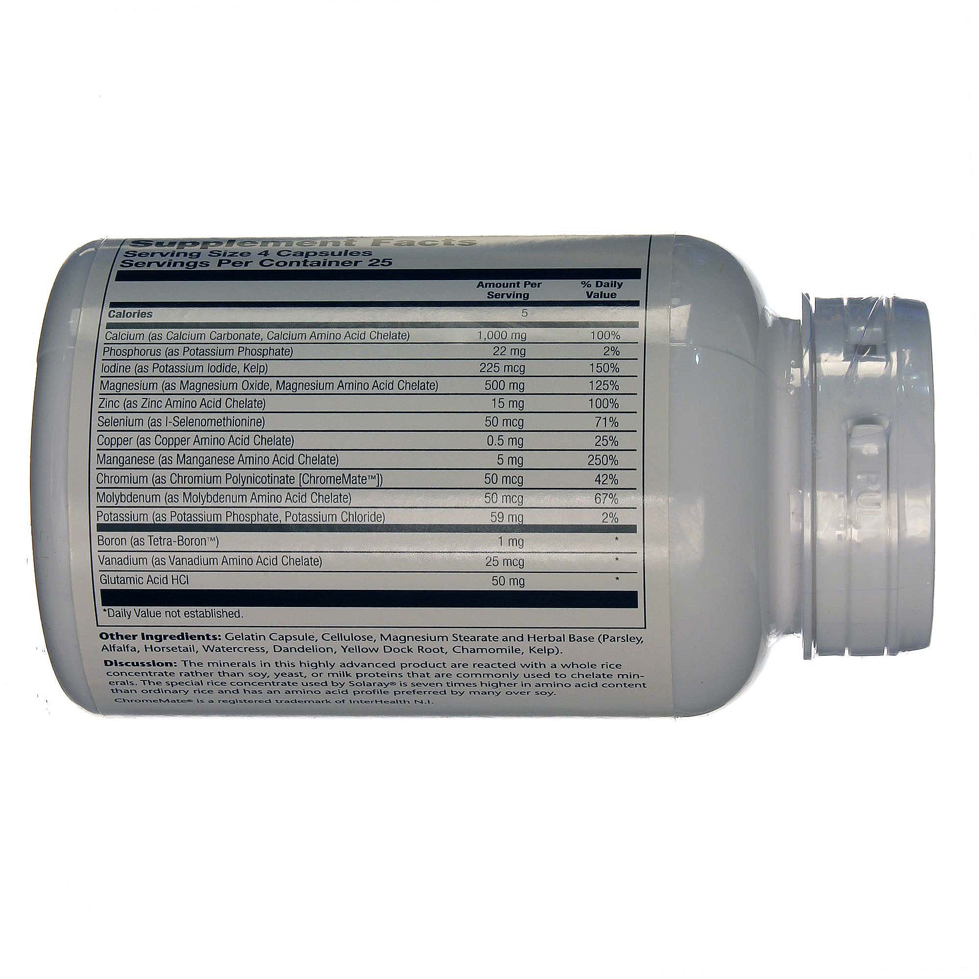 Solaray Mega multi Mineral - ferro livre 100 Cápsulas - Imagem 3