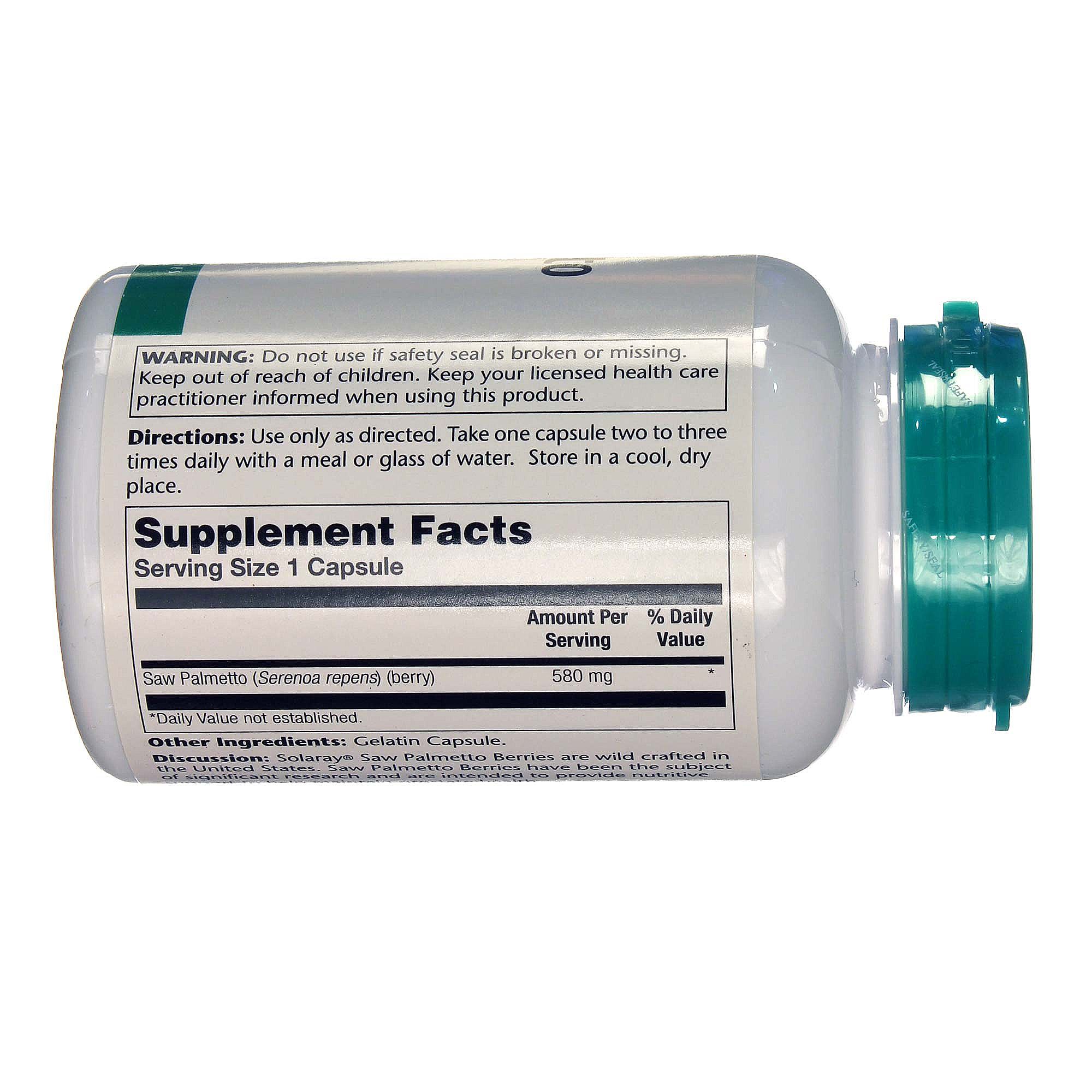 Solaray Saw Palmetto bagas 180 Cápsulas - Imagem 2