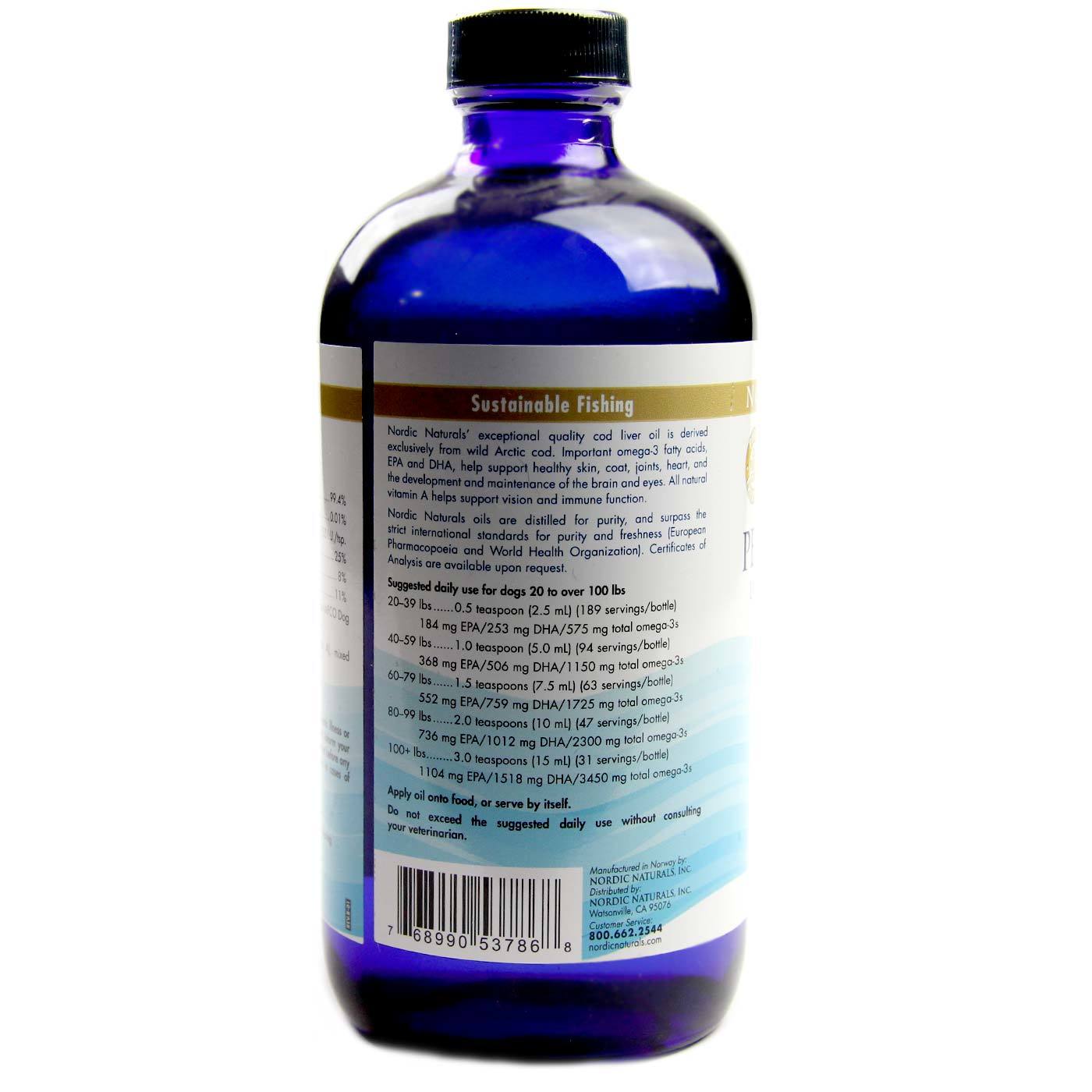 Nordic Naturals Óleo de fígado de bacalhau para animais de estimação 473 mL - Imagem 3