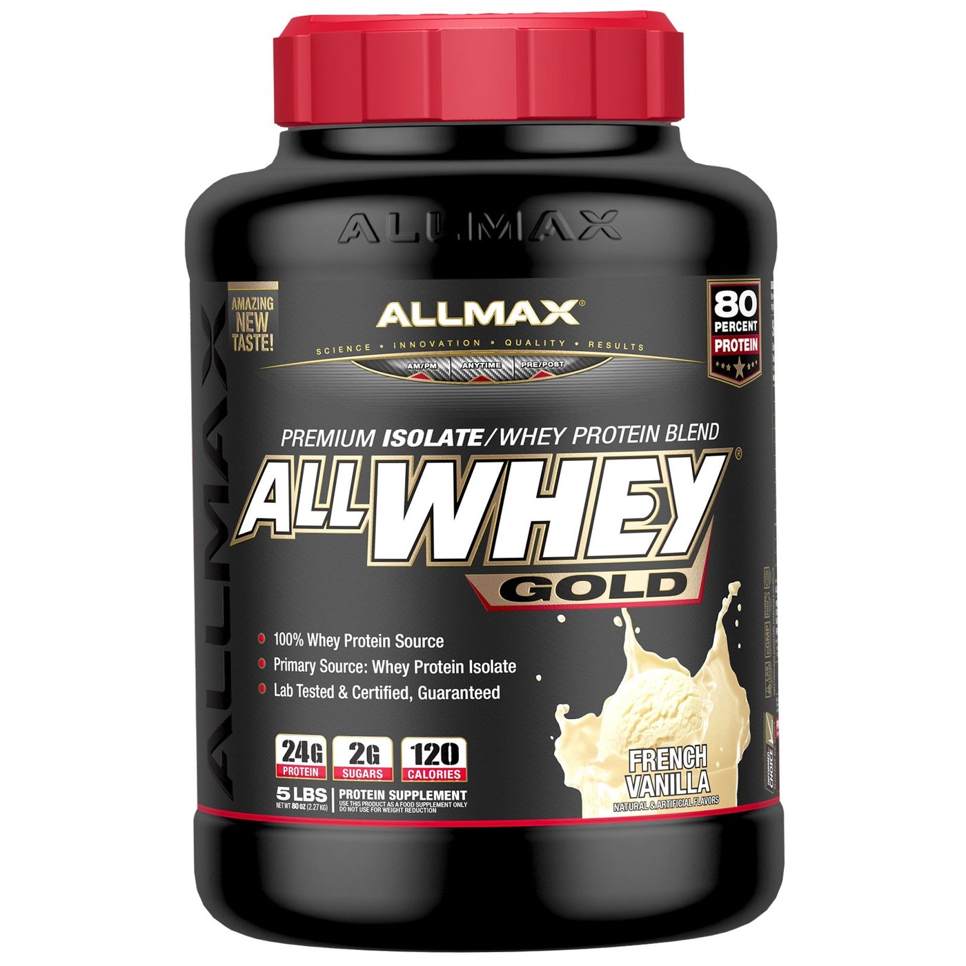 AllMax Nutrition Allwhey Gold, Baunilha francesa - 80 oz