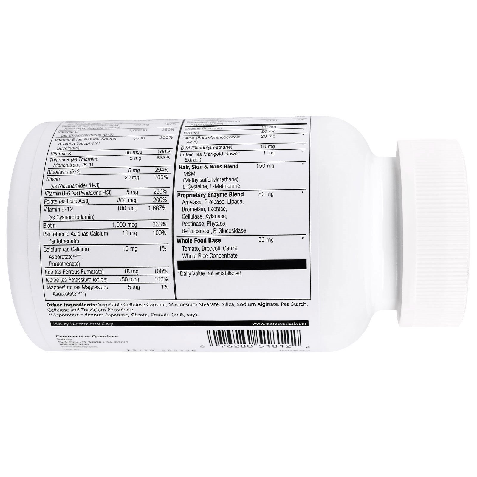 Solaray, Diário, Mulher, Multivitamínico, 90 cápsulas vegetais - Imagem 3