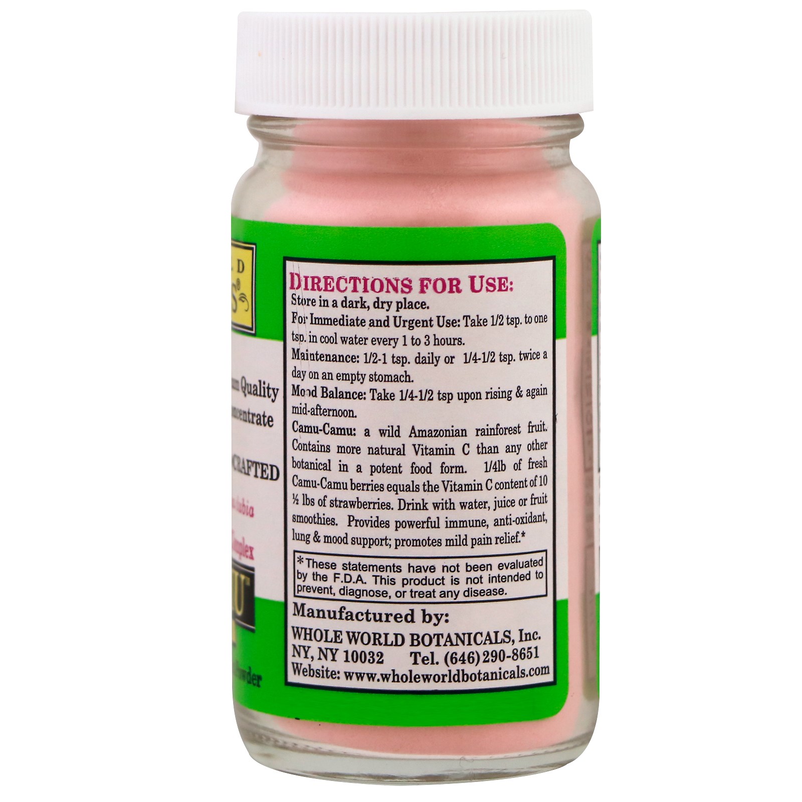 Whole World Botanicals, Royal Camu Powder, 32g (1.12 oz) - Imagem 3