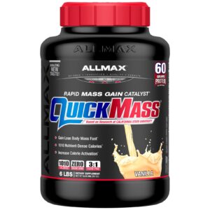 ALLMAX Nutrition, QuickMass, Weight Gainer, Rapid Mass Gain Catalyst, Vanilla, 6 lbs (2.72 kg)