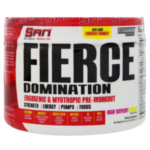 SAN Nutrition, Fierce Domination, Ergogenic & Myotropic Pre-Workout, Ragin' Raspberry Lemonade