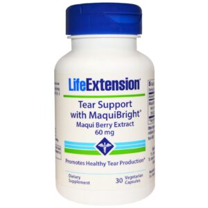 Life Extension, Apoio Lacrimal, com MaquiBrilho, Extrato do Fruto de Maqui, 60 mg, 30 Cápsulas Vegetais