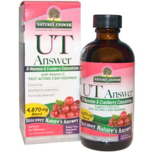 Nature's Answer, UT Answer, D-Manose e Concentrado de Cranberry, 4.870 mg, 120 ml (4 fl oz)