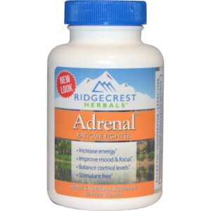 RidgeCrest Herbals, Adrenal, Combate a Fadiga, 60 Cápsulas Veganas