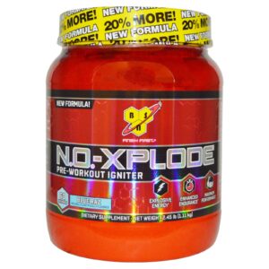 BSN, N.O.-Xplode, Pre-Workout Igniter, Blue Raz, 2,45 lbs (1,11 kg)