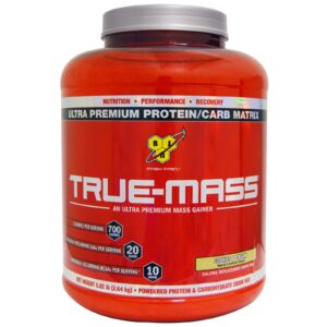 BSN, True-Mass, Mistura para Bebida de Proteína em Pó e Carboidratos, Cookies e Creme, 5,82 lbs (2,64 kg)