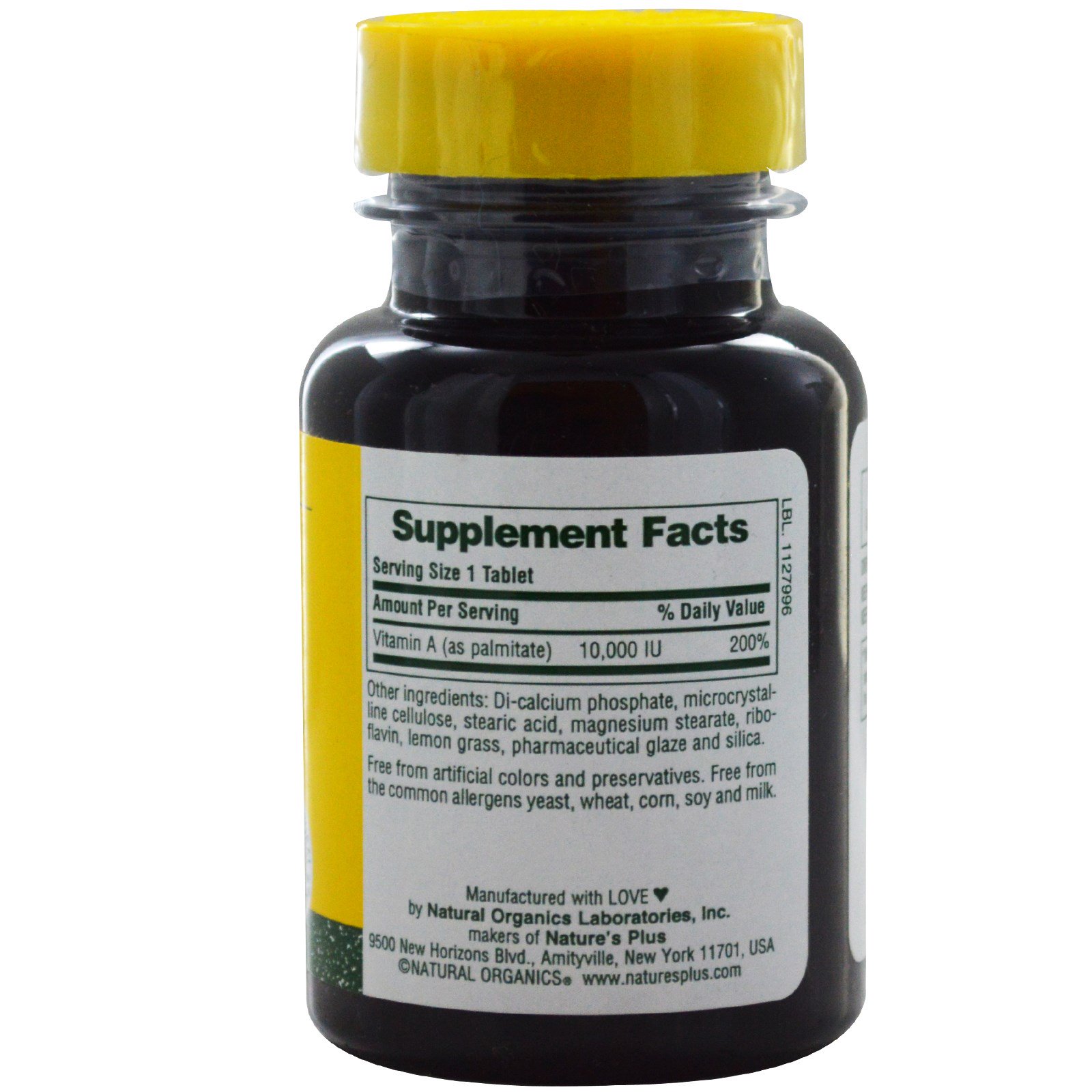 Nature's Plus, Vitamina A, 10000 IU, 90 Comprimidos - Imagem 2