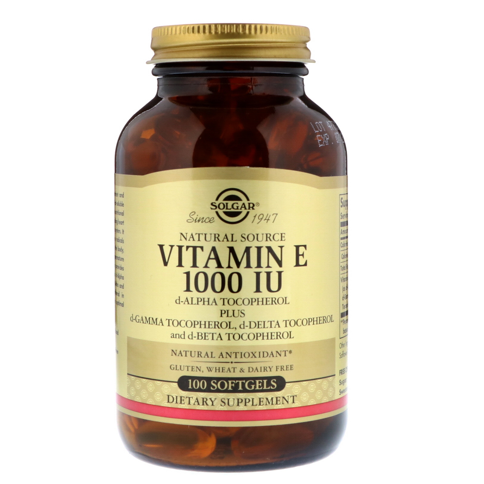 Comprar Solgar Vitamina E Natural 1000 Iu 100 Cápsulas Em Gel Preço No Brasil Suplemento 9669