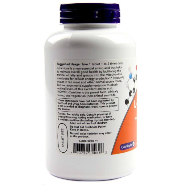Comprar L-Carnitina 1000 mg Now Foods 100 Tabletes