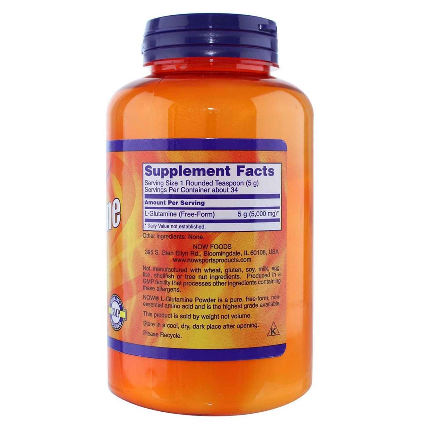 L-Glutamina em Pó 100% Pura Now Foods 170 g - Imagem 2