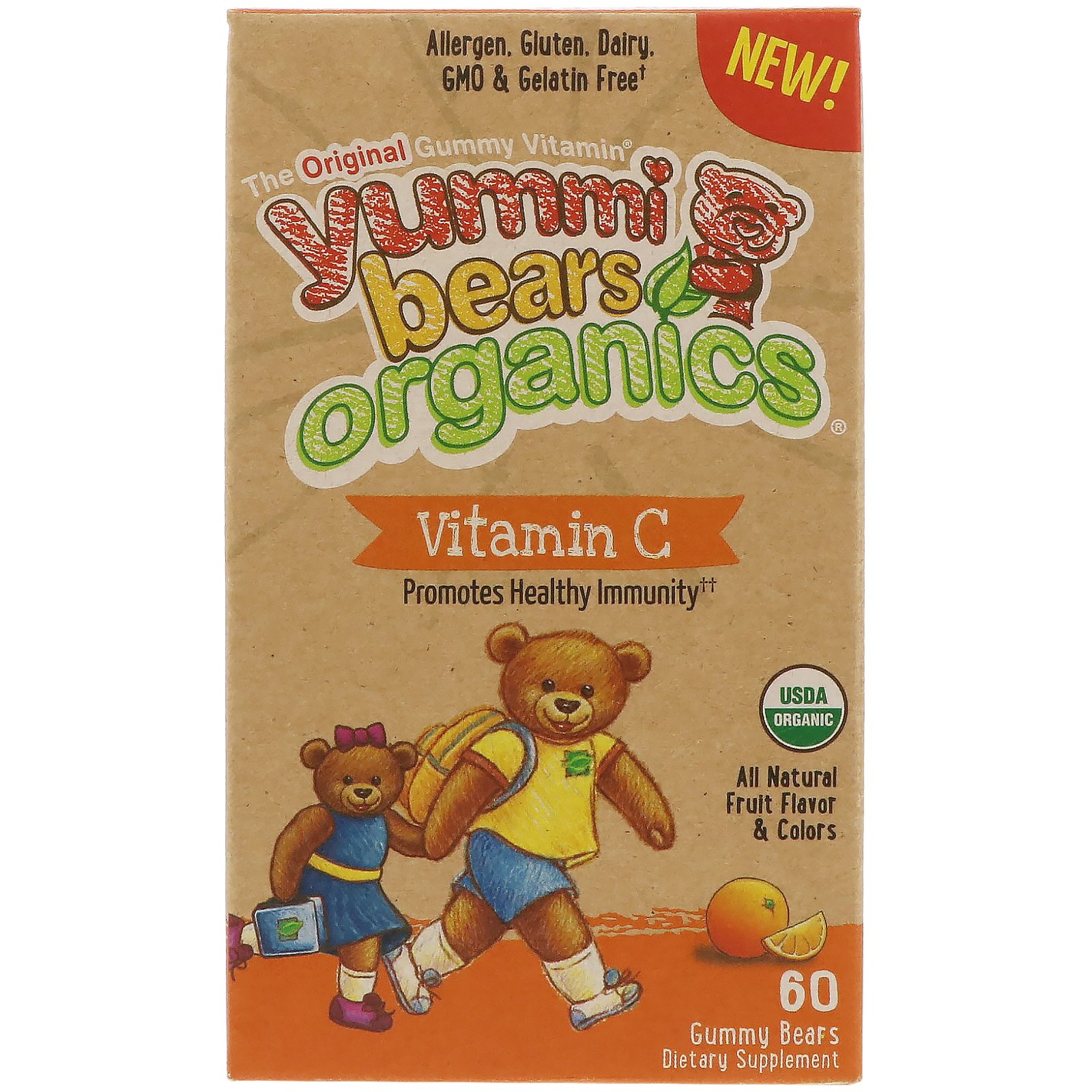 Hero Nutritional Products, Orgânicos Yummi Bear, Vitamina C, 60 Ursos de Goma