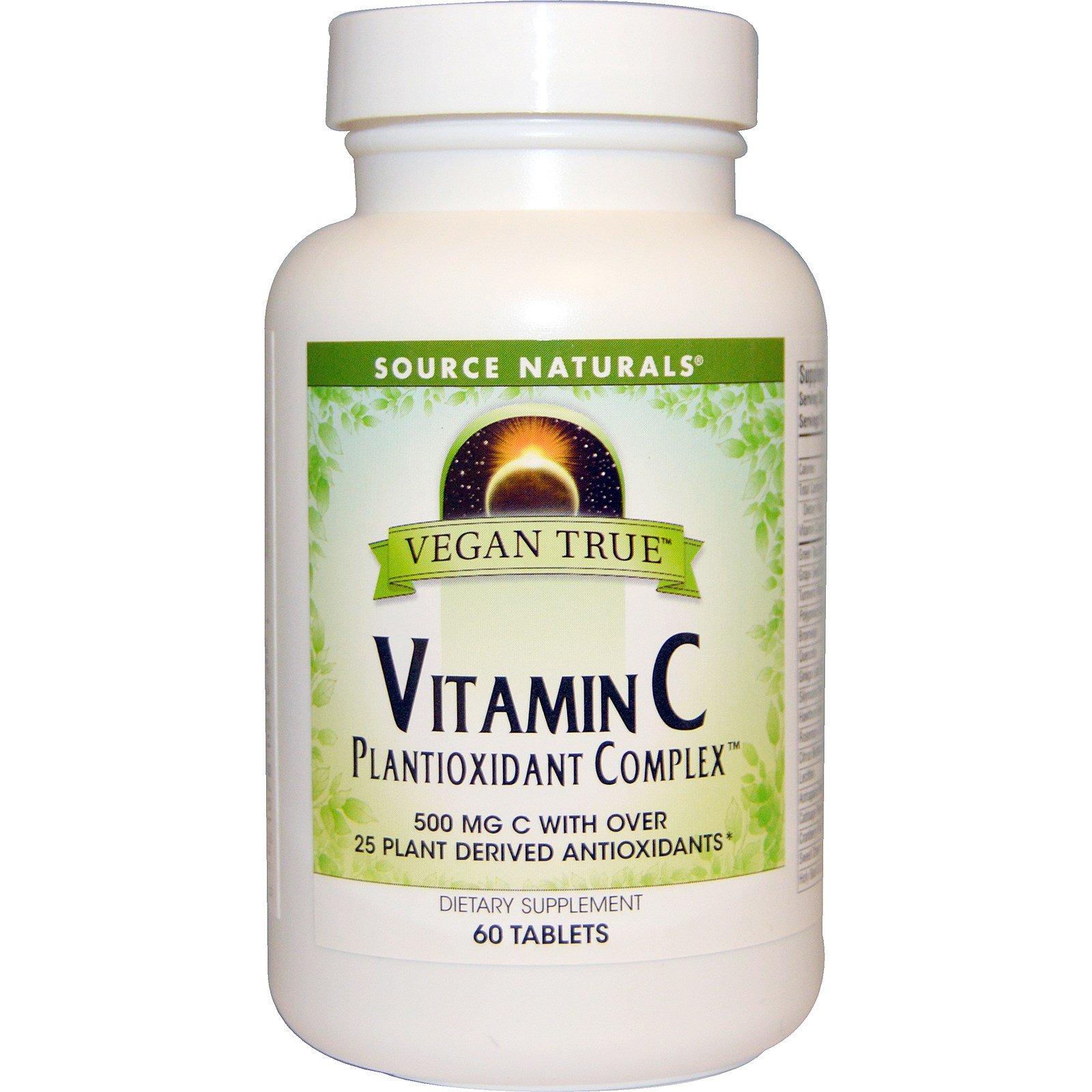 Source Naturals, Vegan True, Vitamina C, Complexo Antioxidante de Frutas e Ervas, 60 Comprimidos