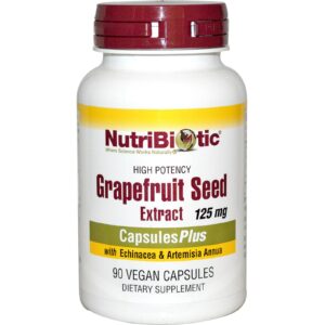 NutriBiotic, Extrato de Semente de Toranja, com Echinacea e Artemisia Annua, 125 mg, 90 Comprimidos Vegetarianos