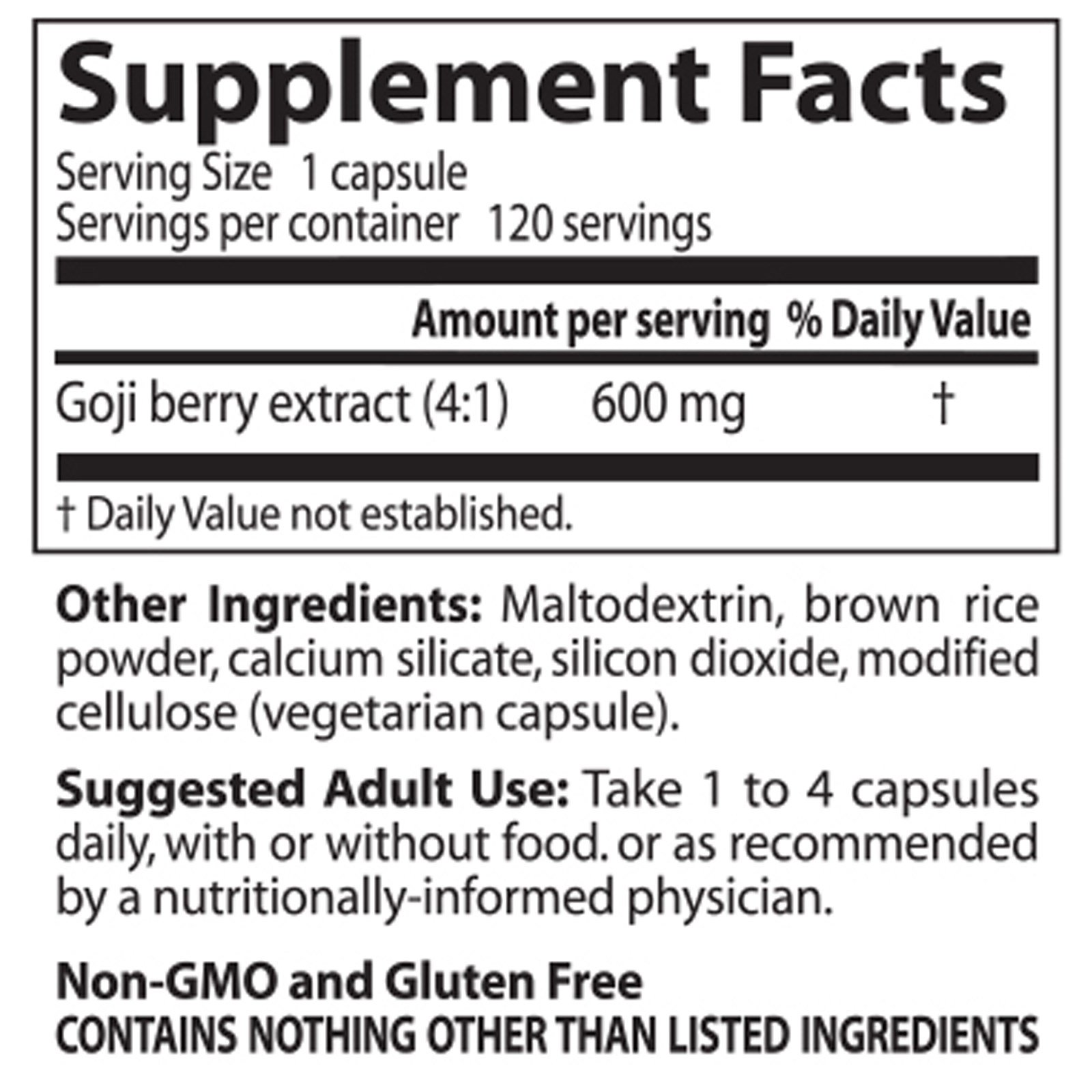 Doctor's Best, Melhor Extrato de Goji Berry, 600 mg, 120 Comprimidos Vegetarianos - Imagem 2