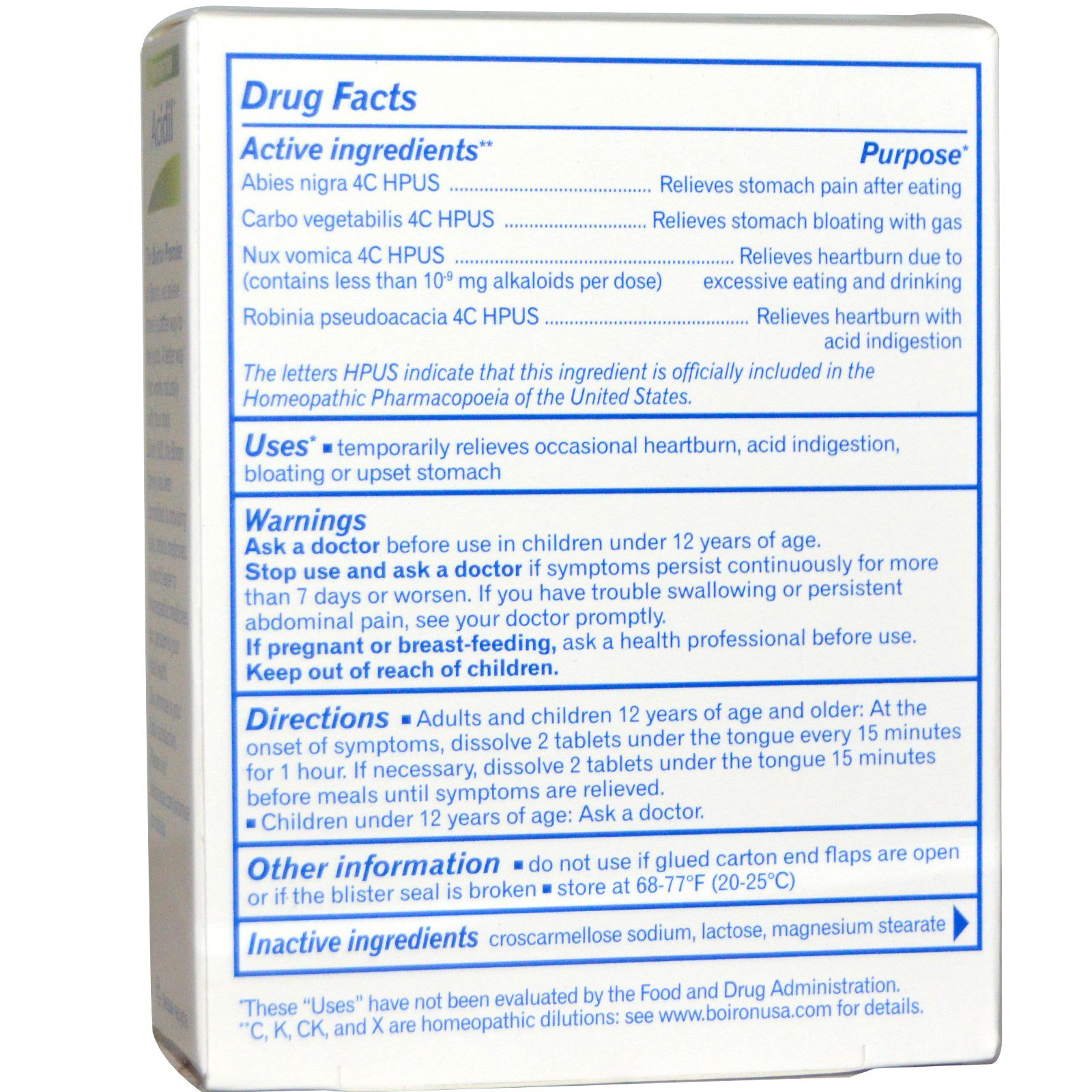 Boiron, Acidil, indigestão, 60 comprimidos de rápida dissolução - Imagem 2