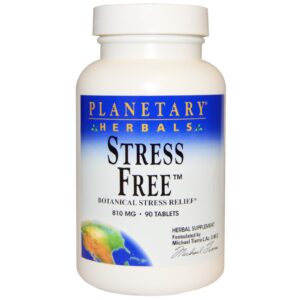 Planetary Herbals, Stress Free, Alívio Botânico para Stress, 810 mg, 90 tabletes