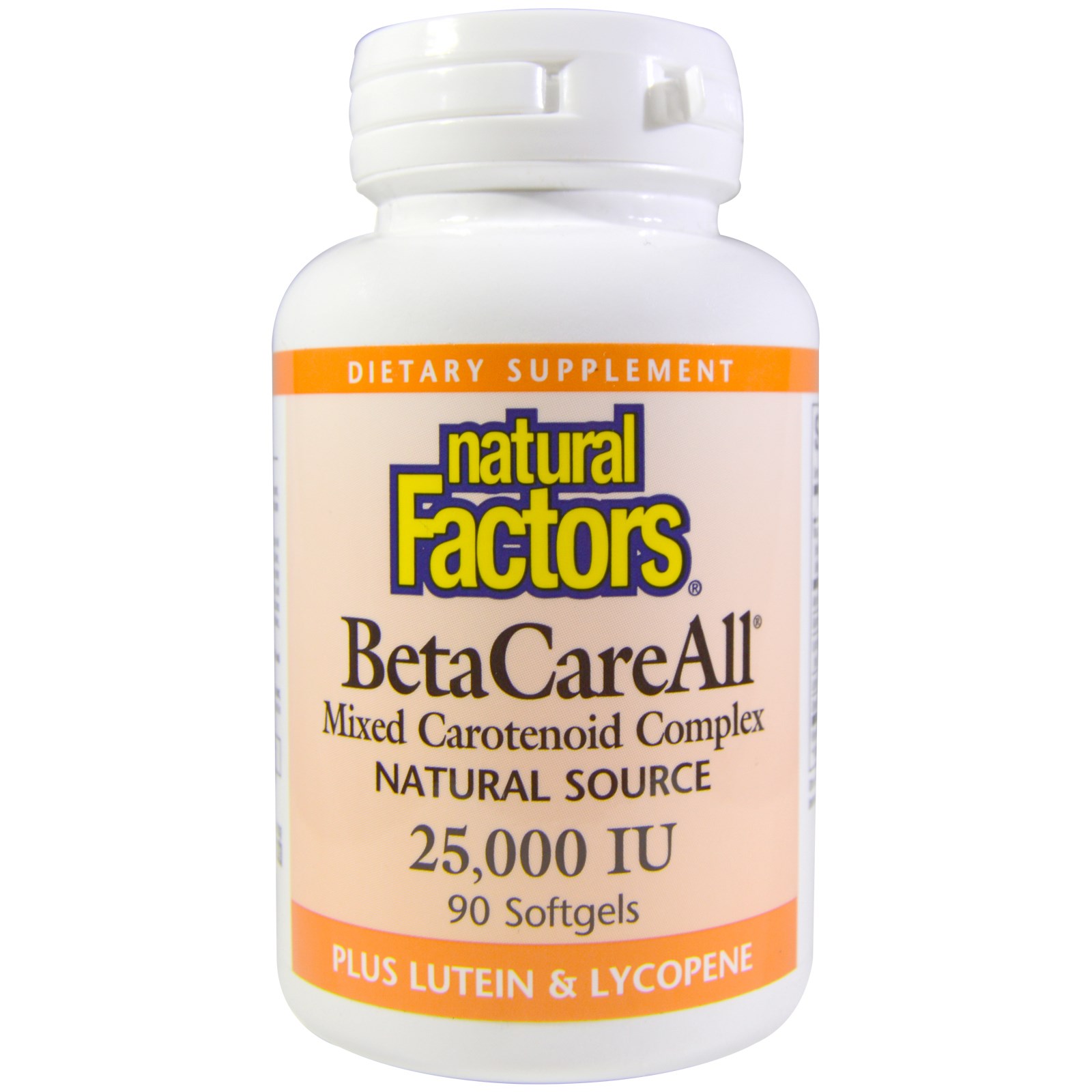 Natural Factors, BetaCareAll, 25,000 IU, 90 Cápsulas Gelatinosas