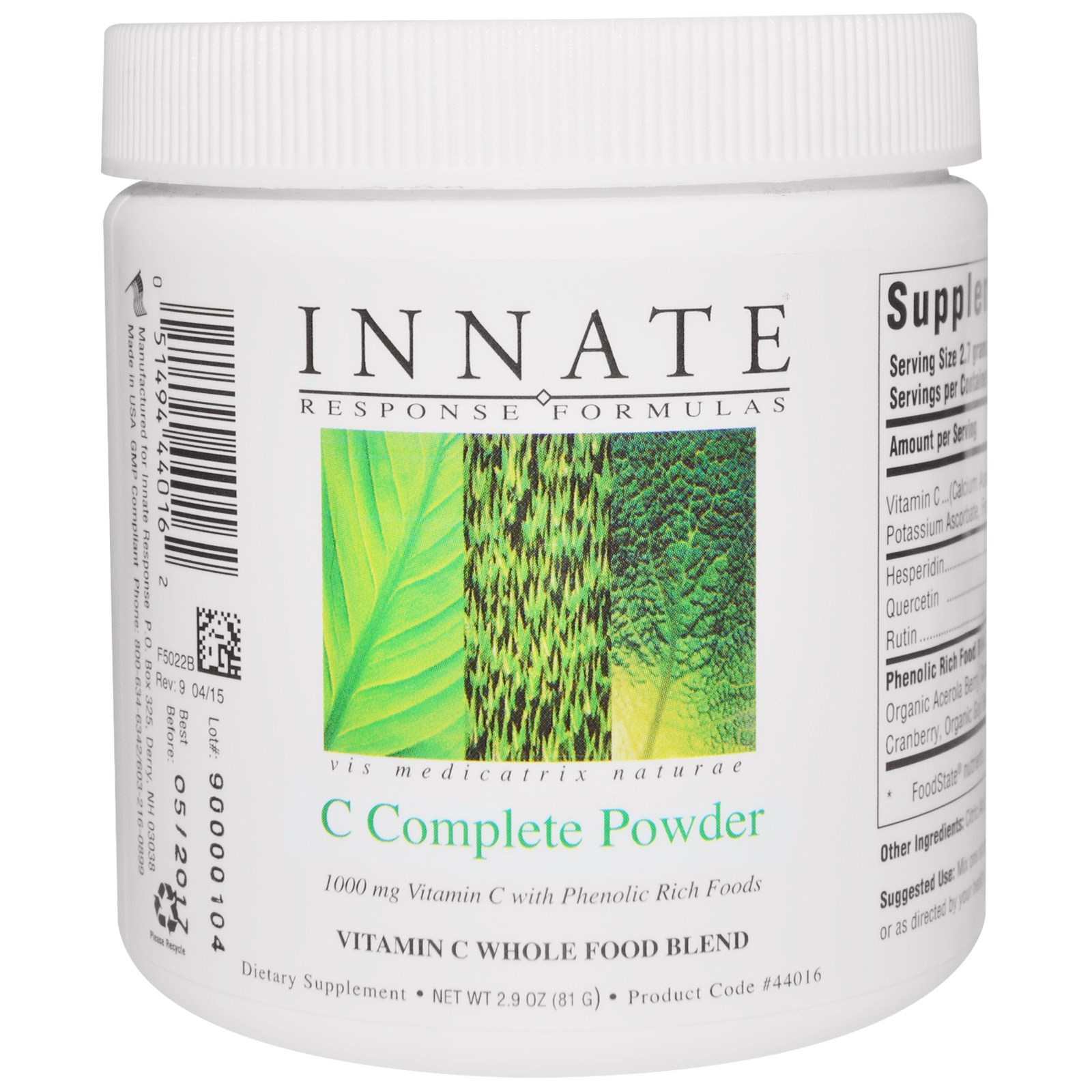 Innate Response Formulas, Pó Completo de Vitamina C, 2.9 z (81 g)