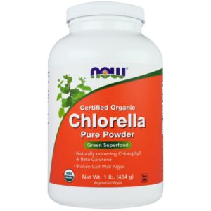 Now Foods, Chlorella, Orgânica Certificada, pó puro, 1 lb (454 g)